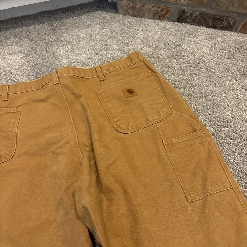 Carhartt B11 Carpenter Pants Duck Dungaree Loose Fit Pants Brown Tan 44x30